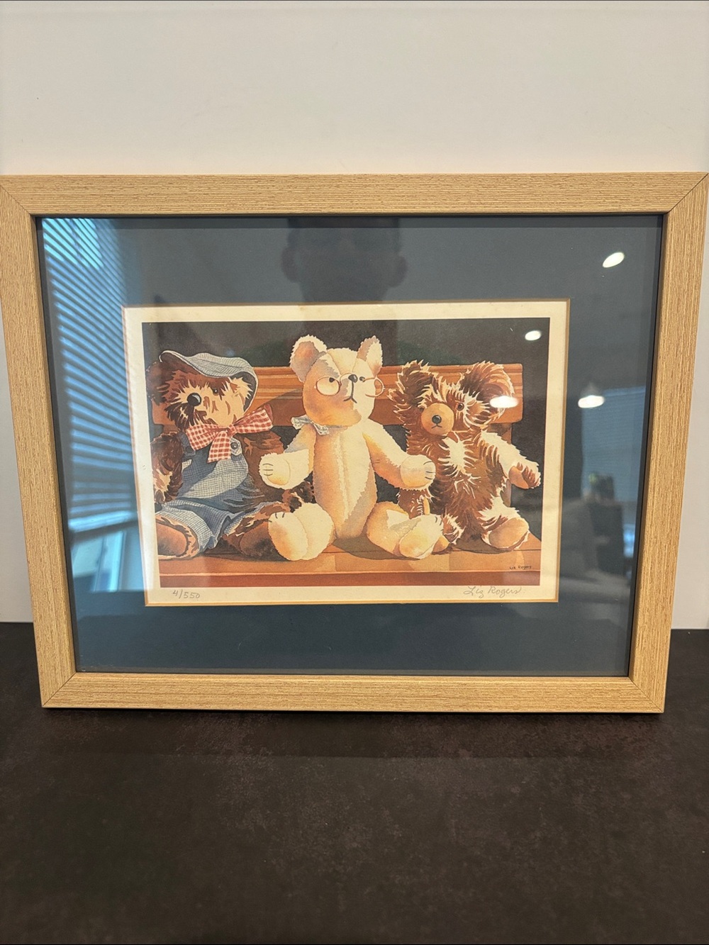 Vintage Liz Rogers "The Meeting" Teddy Bear Art Print Signed Numbered 8x10